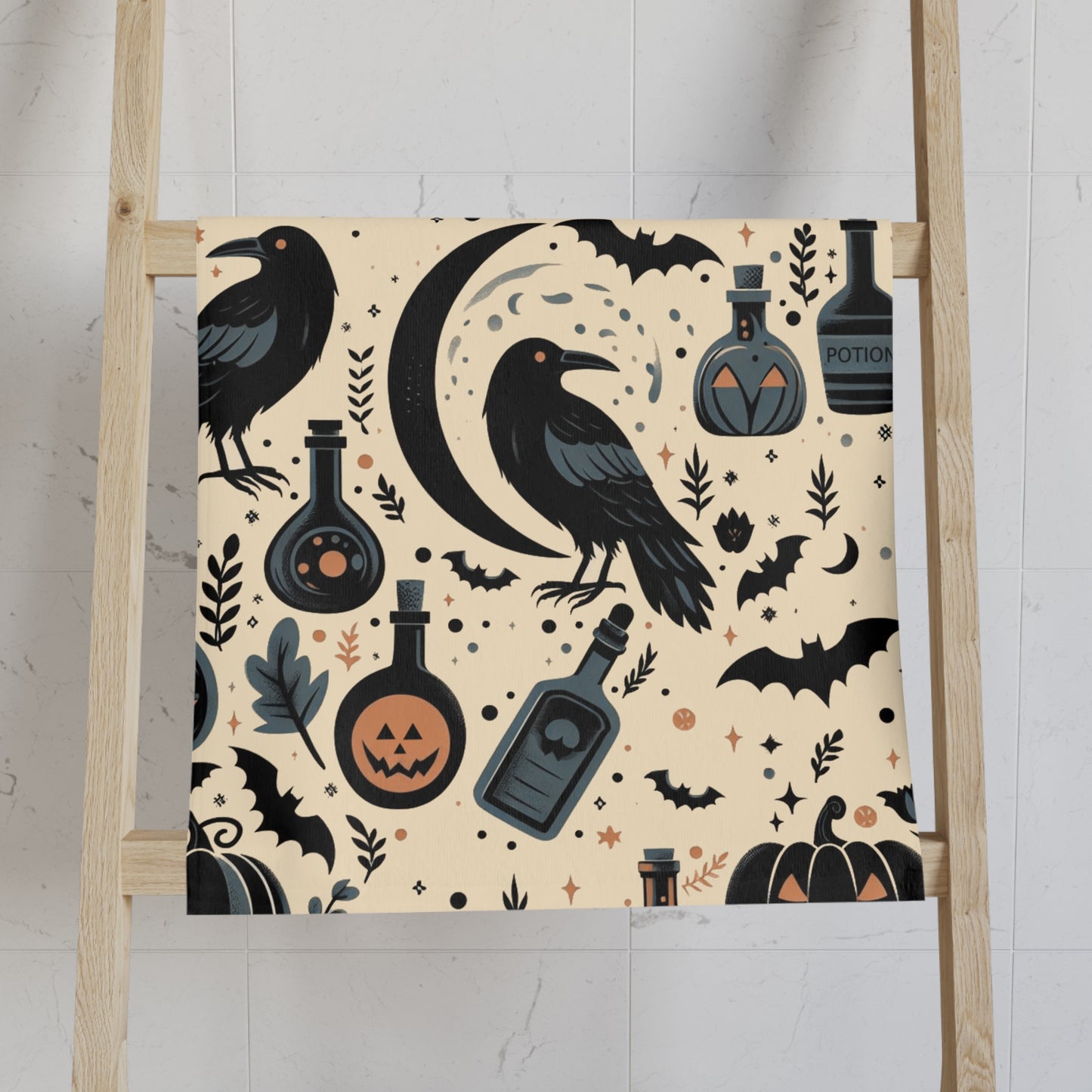 Witchy Halloween Print Hand Towel