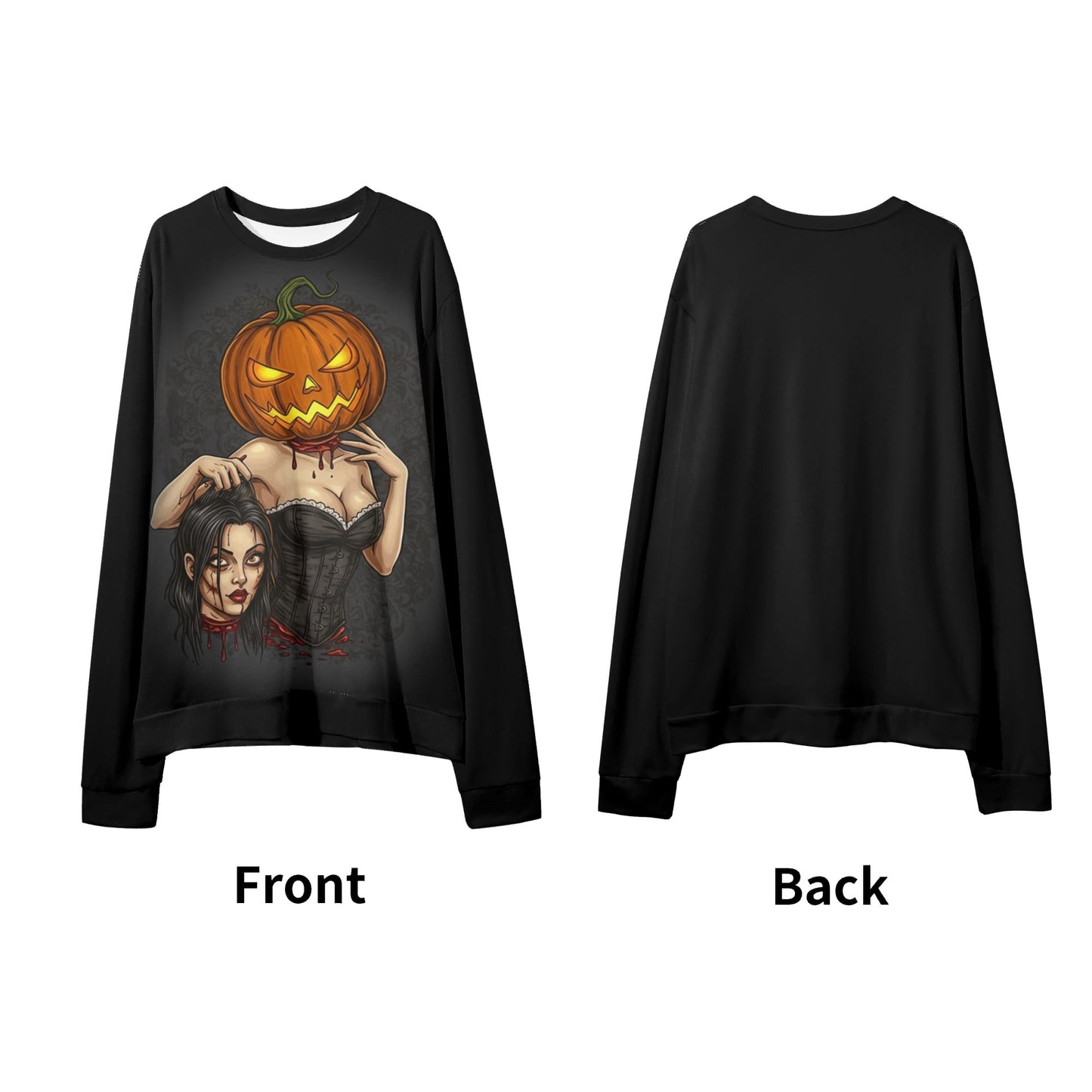 Pumpkin Head Pinup Girl Sweater