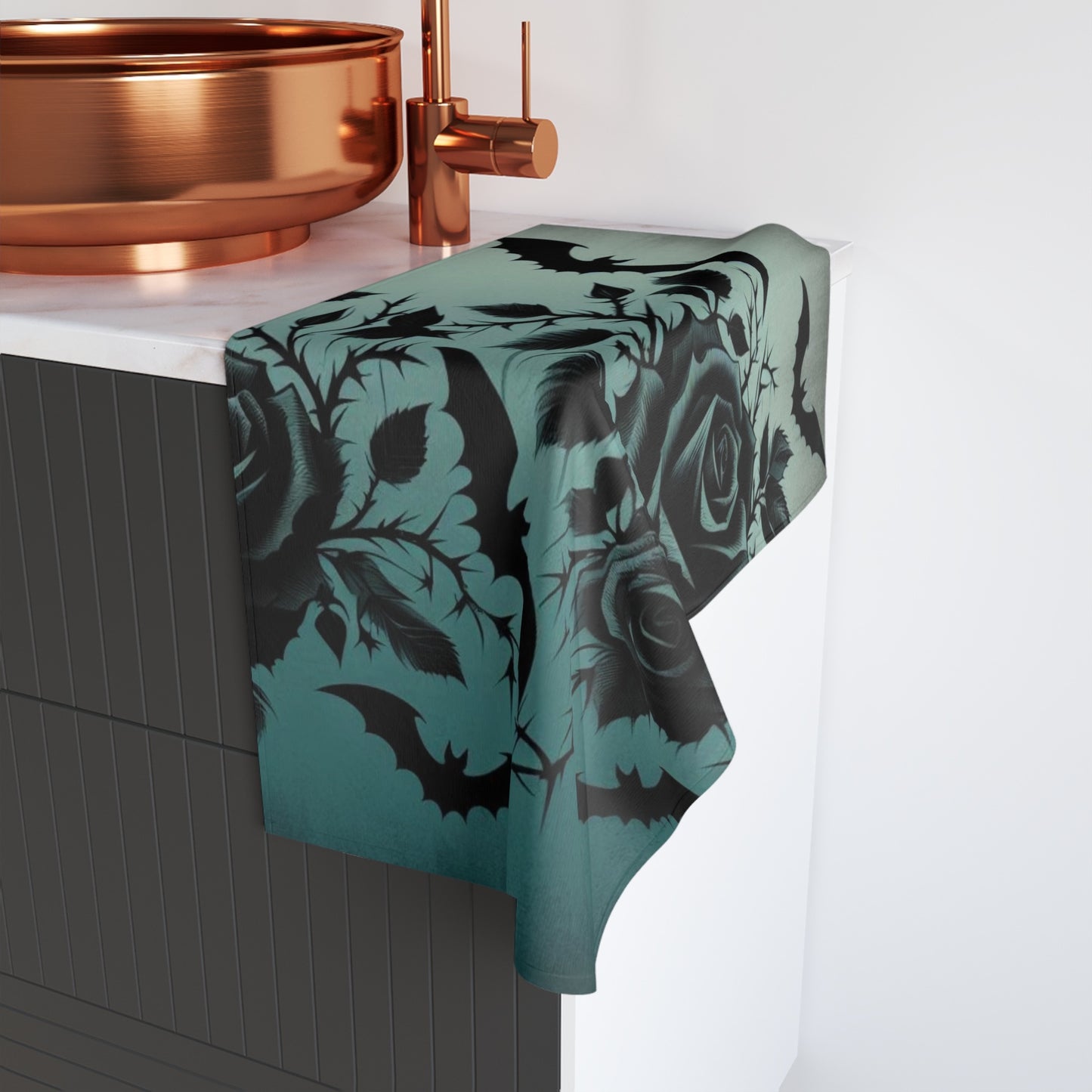 Bats and Roses Hand Towel