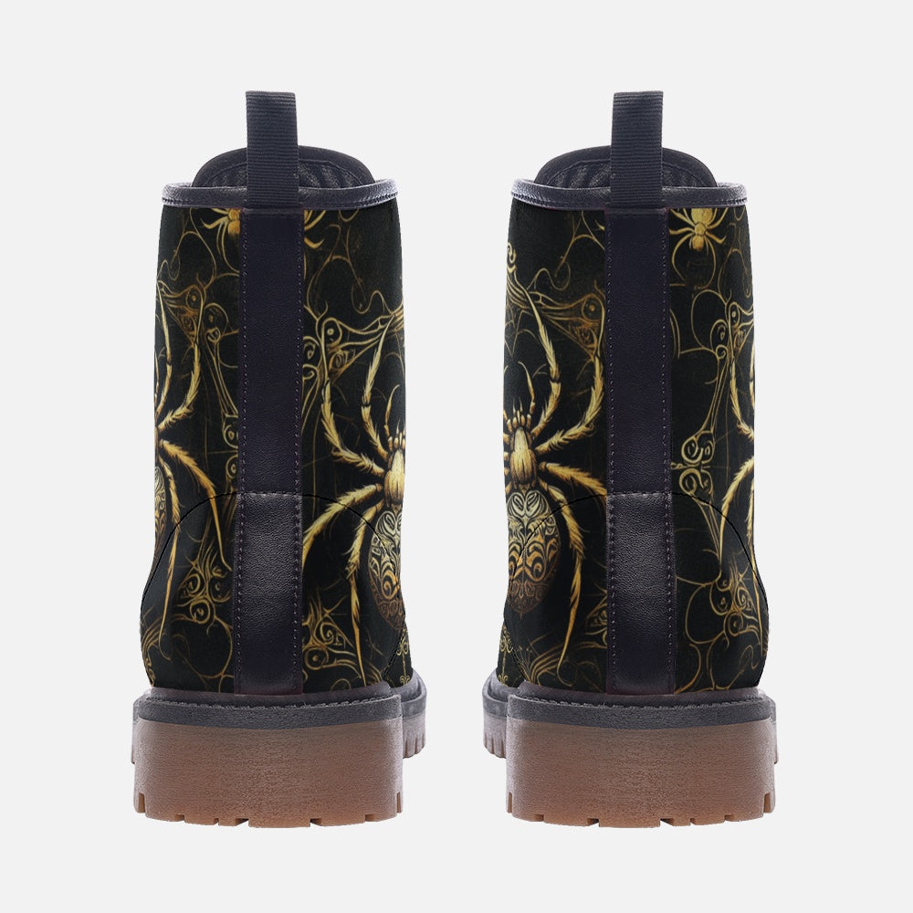 Ornate Spiders and Webs Combat Boots