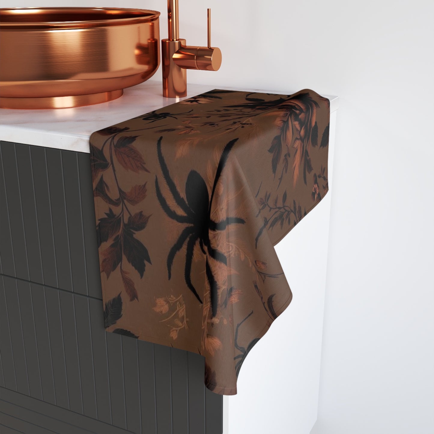 Autumn Florals and Spiders Hand Towel