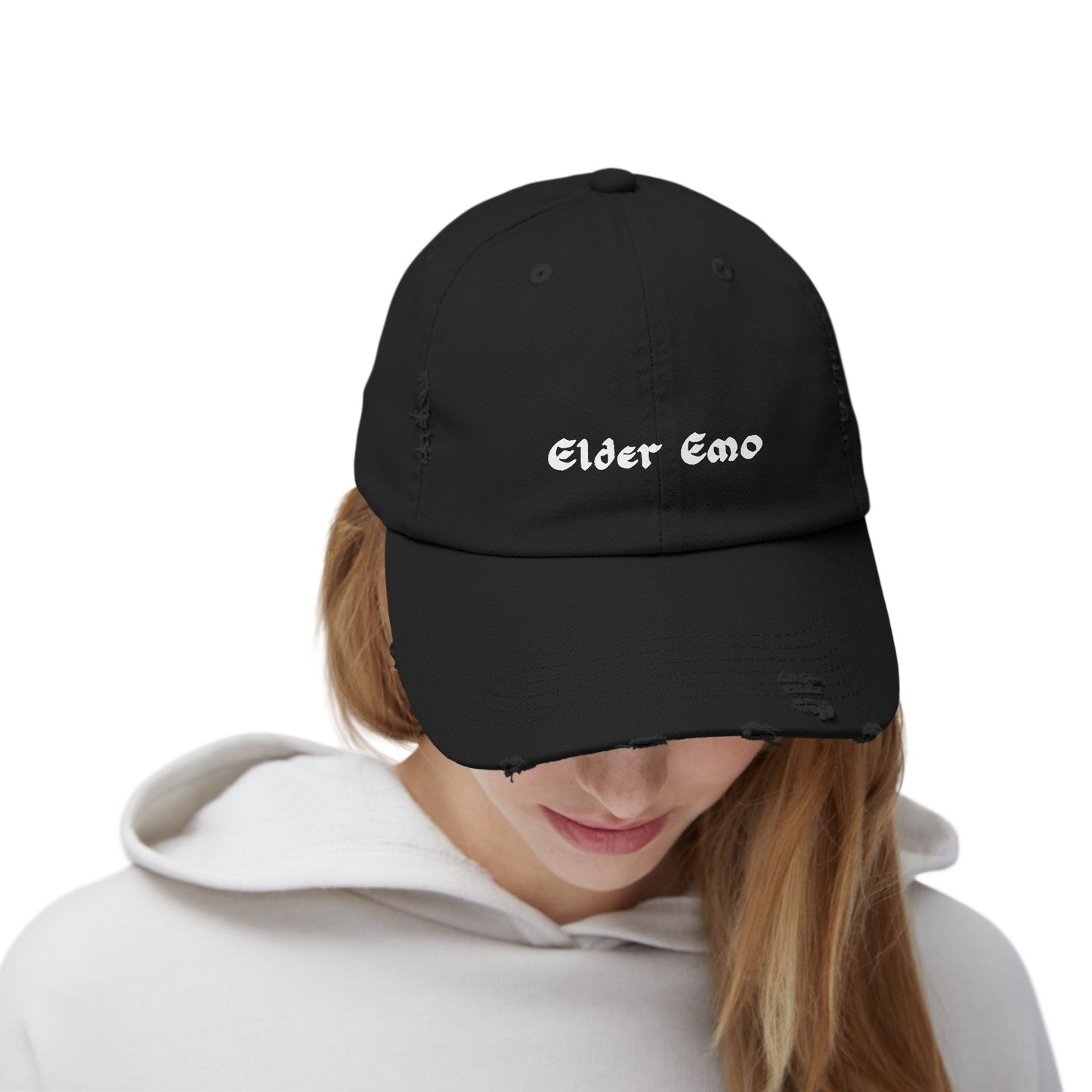 Elder Emo Distressed HatHatsVTZdesignsBlackOne sizeAccessoriesbaseball capbaseball hat