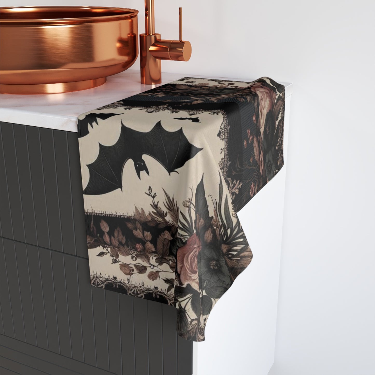 Bats and Florals Hand Towel