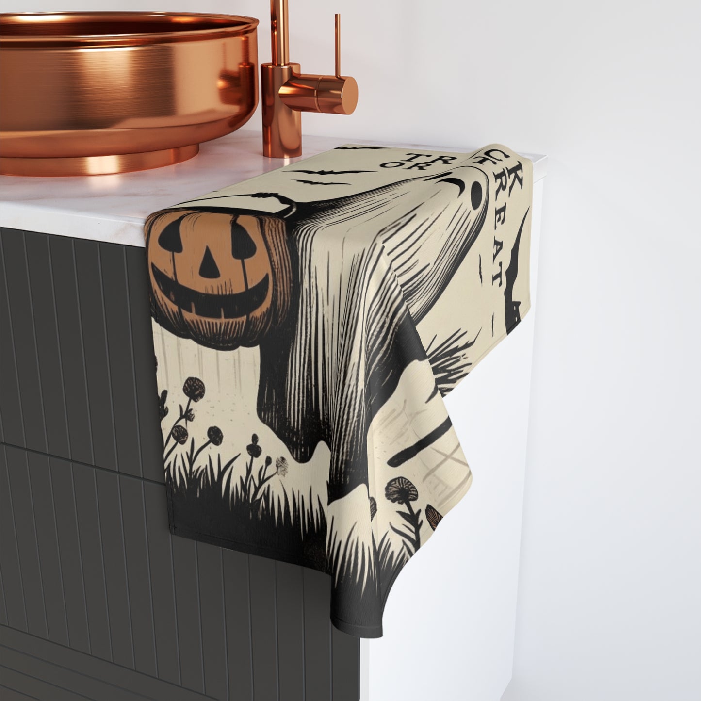 Trick or Treat Ghost Hand Towel