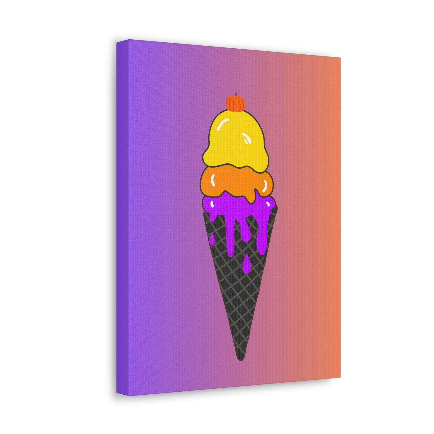 Halloween Ice Cream Cone Canvas Gallery Wrap Wall ArtCanvasVTZdesigns12″ x 16″Premium Gallery Wraps (1.25″)Art & Wall DecorCanvasFall Picks