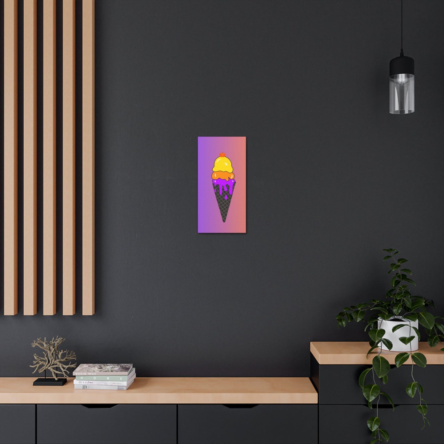 Halloween Ice Cream Cone Canvas Gallery Wrap Wall ArtCanvasVTZdesigns10″ x 20″Premium Gallery Wraps (1.25″)Art & Wall DecorCanvasFall Picks