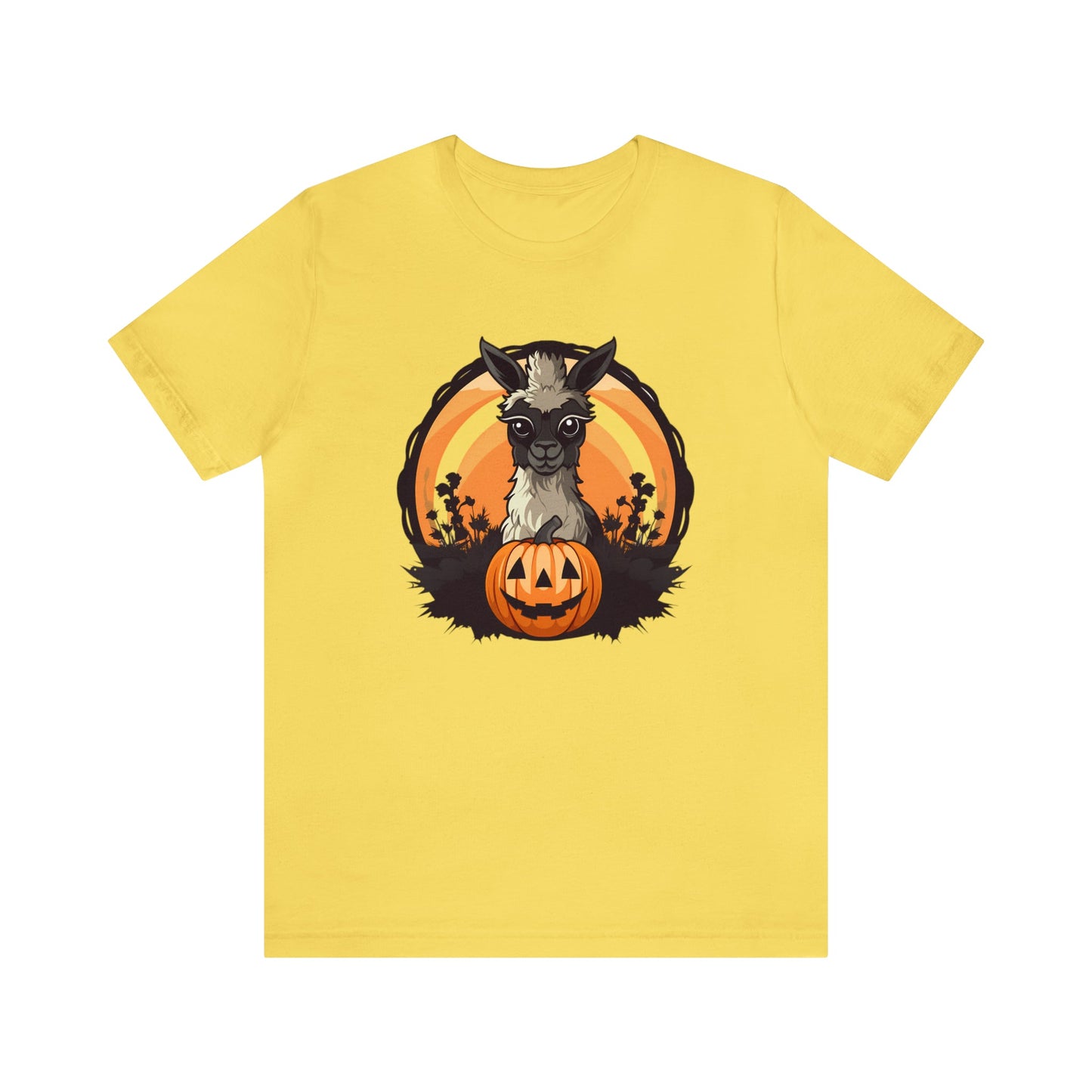 Halloween Llama Tee ShirtT - ShirtVTZdesignsMaize YellowXSalpacaCottonCrew neck