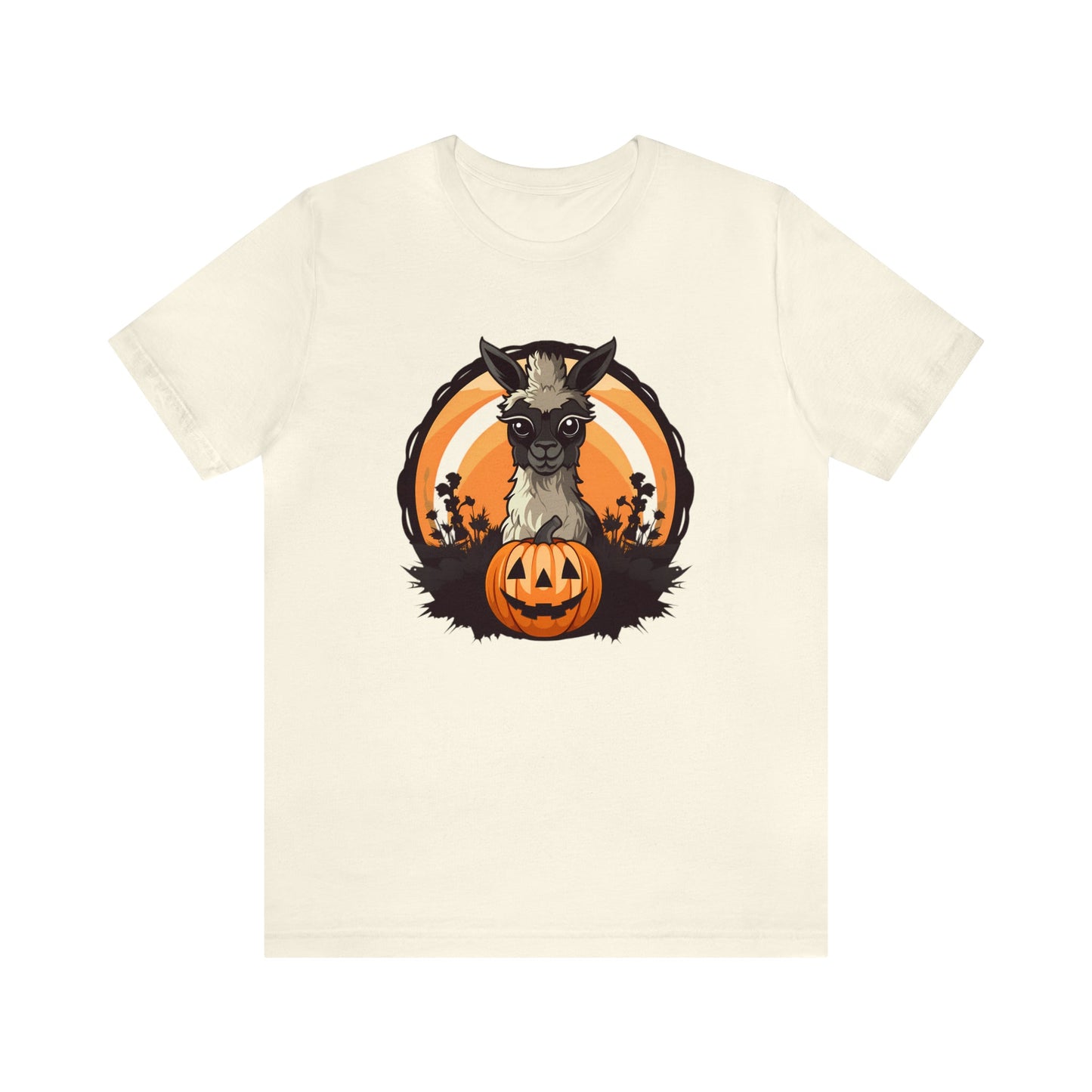 Halloween Llama Tee ShirtT - ShirtVTZdesignsNaturalXSalpacaCottonCrew neck