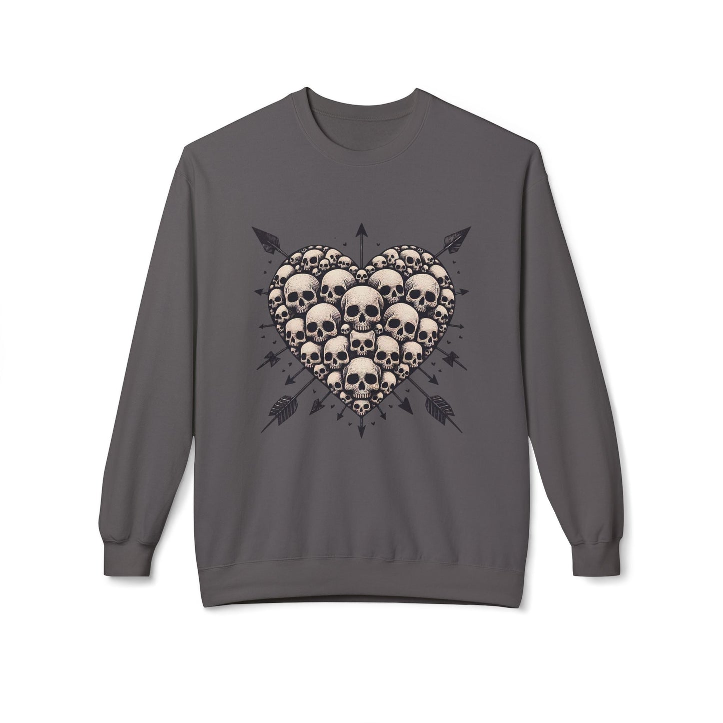 Heart Of Skulls Pullover SweatshirtSweatshirtVTZdesignsCharcoalSclothesclothingdark