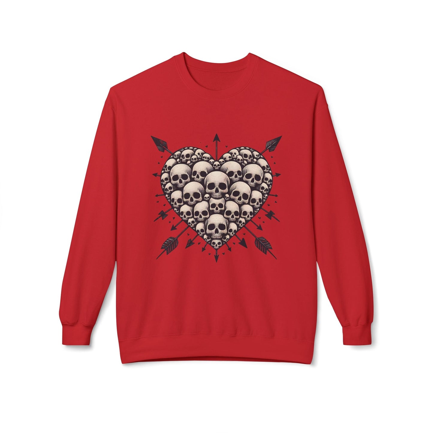 Heart Of Skulls Pullover SweatshirtSweatshirtVTZdesignsRedSclothesclothingdark