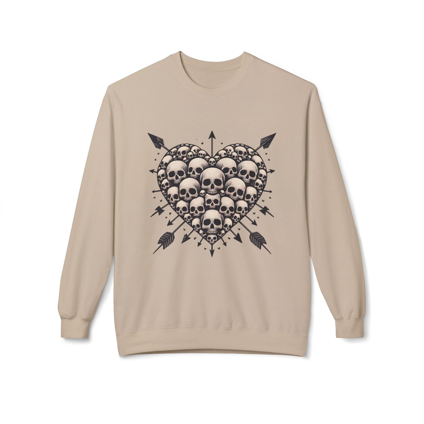 Heart Of Skulls Pullover SweatshirtSweatshirtVTZdesignsSandSclothesclothingdark