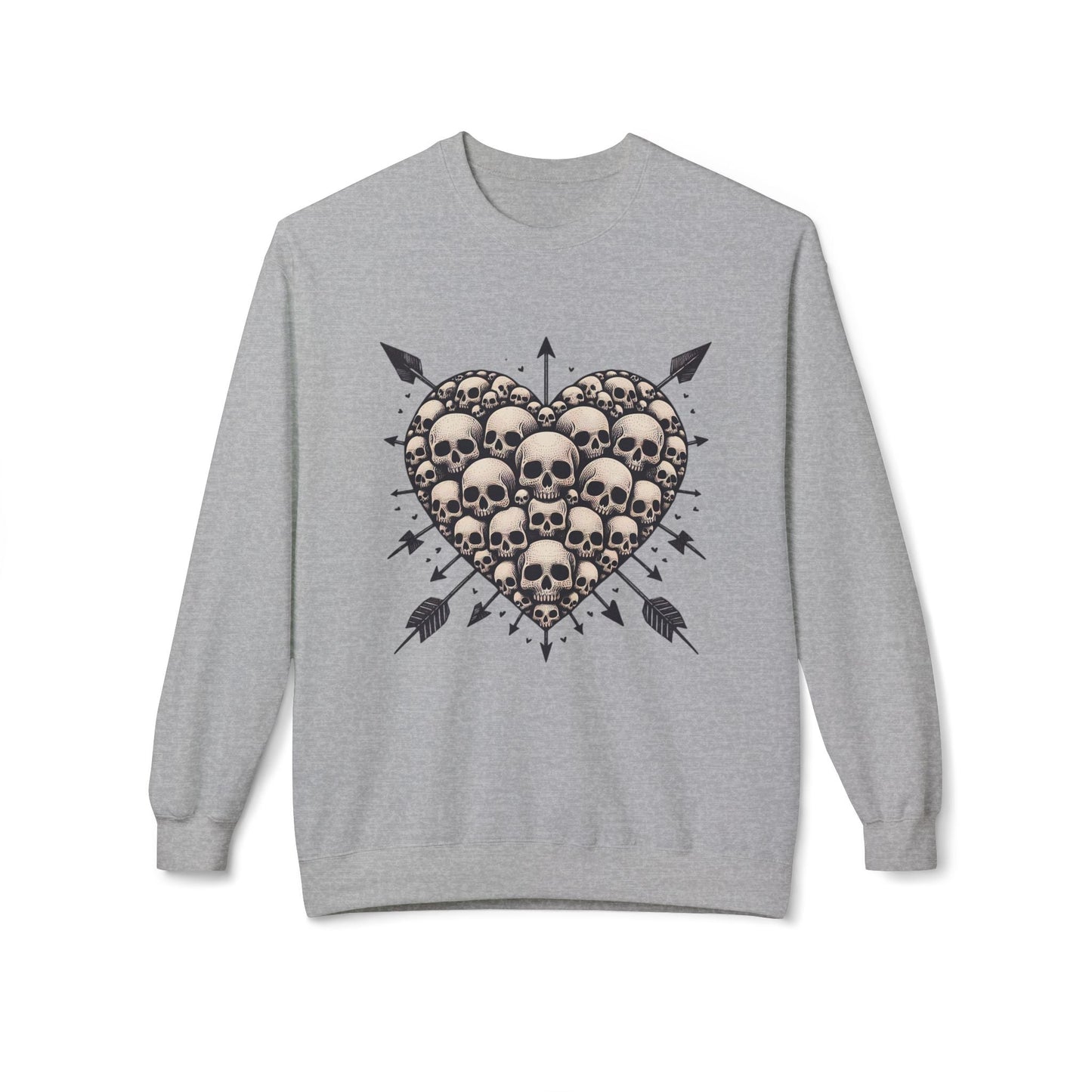Heart Of Skulls Pullover SweatshirtSweatshirtVTZdesignsSport GreySclothesclothingdark
