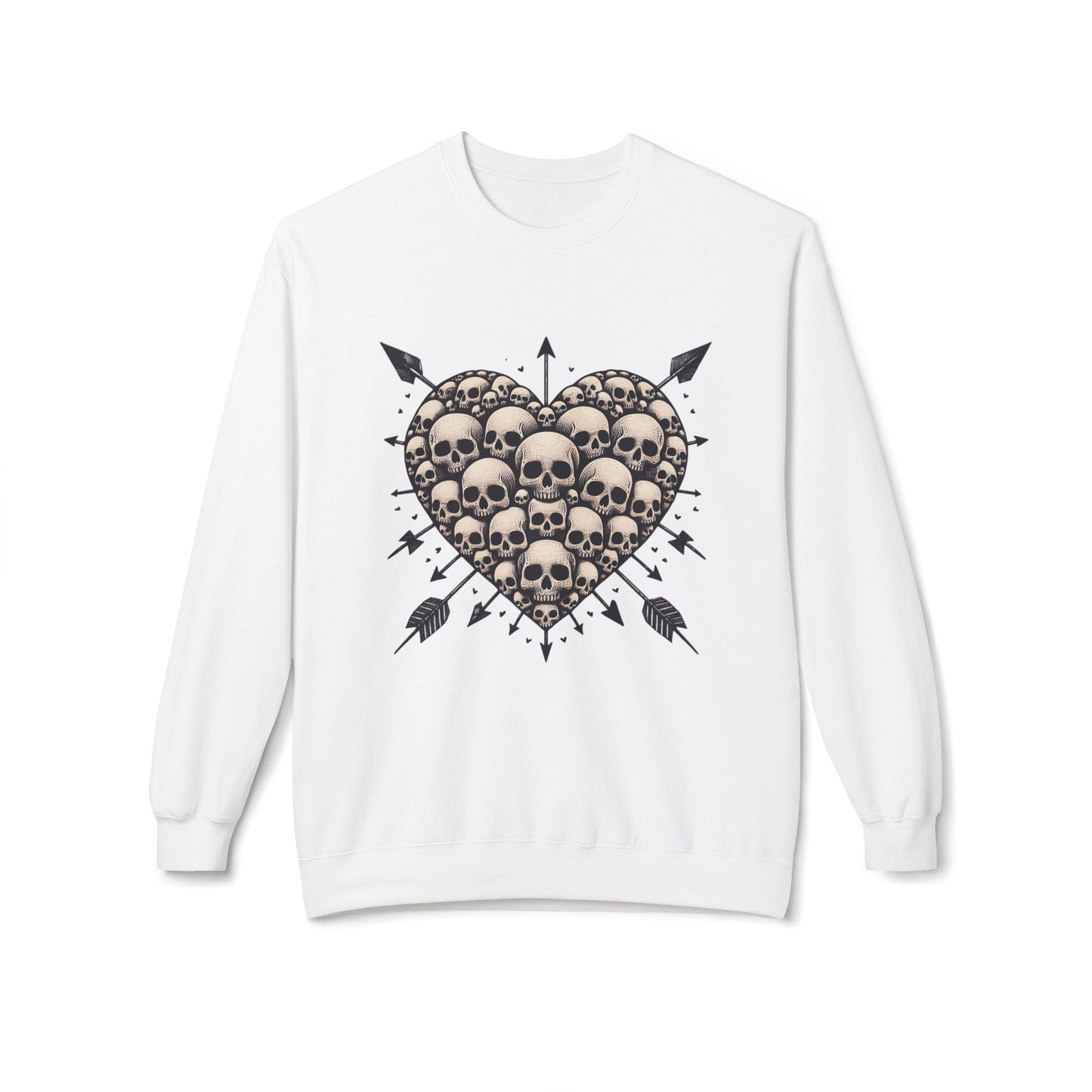 Heart Of Skulls Pullover SweatshirtSweatshirtVTZdesignsWhiteSclothesclothingdark