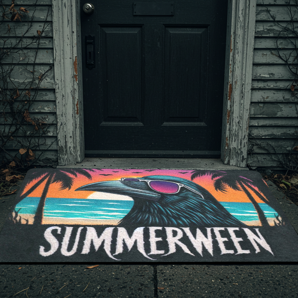 Summerween Raven Rubber Doormat