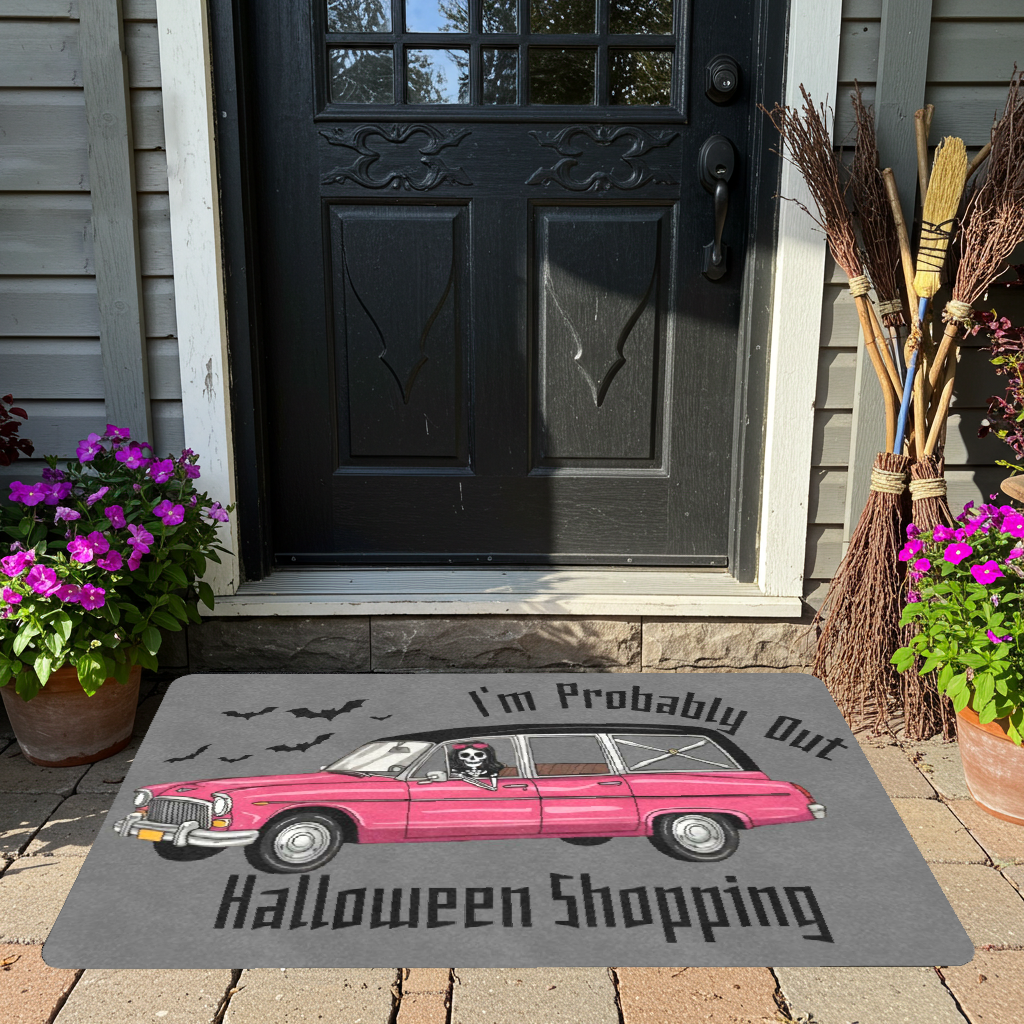 I'm Probably Out Halloween Shopping Rubber Doormat