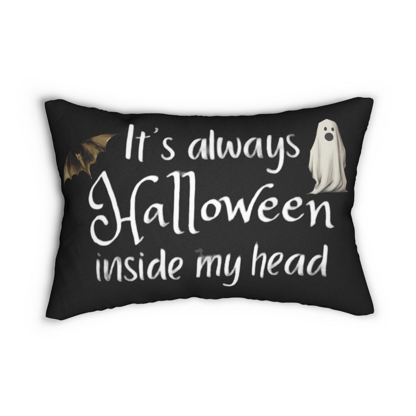 It's Always Halloween Inside My Head Lumbar Throw PillowHome DecorVTZdesigns20" × 14"All Over PrintAOPbat