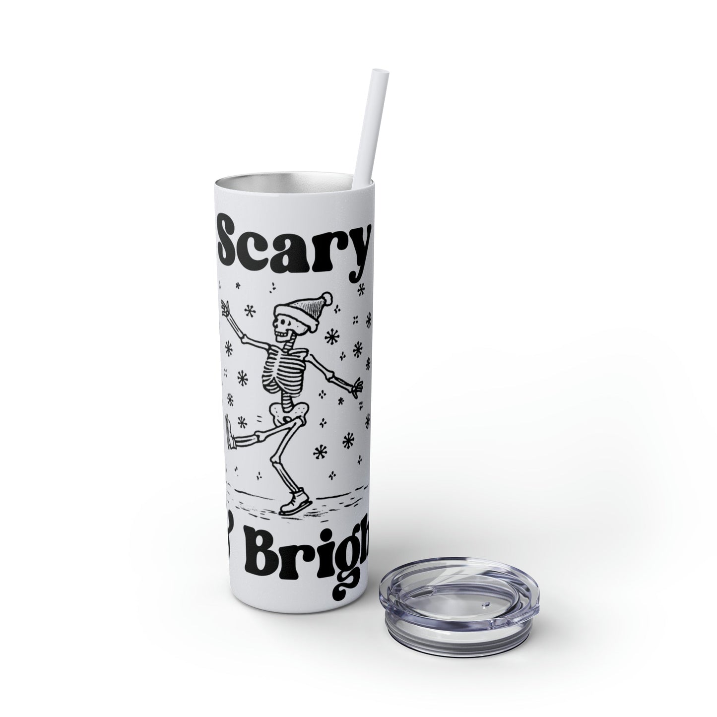 Scary and Bright Skinny Tumbler with Straw, 20ozMugVTZdesignsGlossyGlitter Iceberg20oz20 ozBottles & Tumblerschristmas