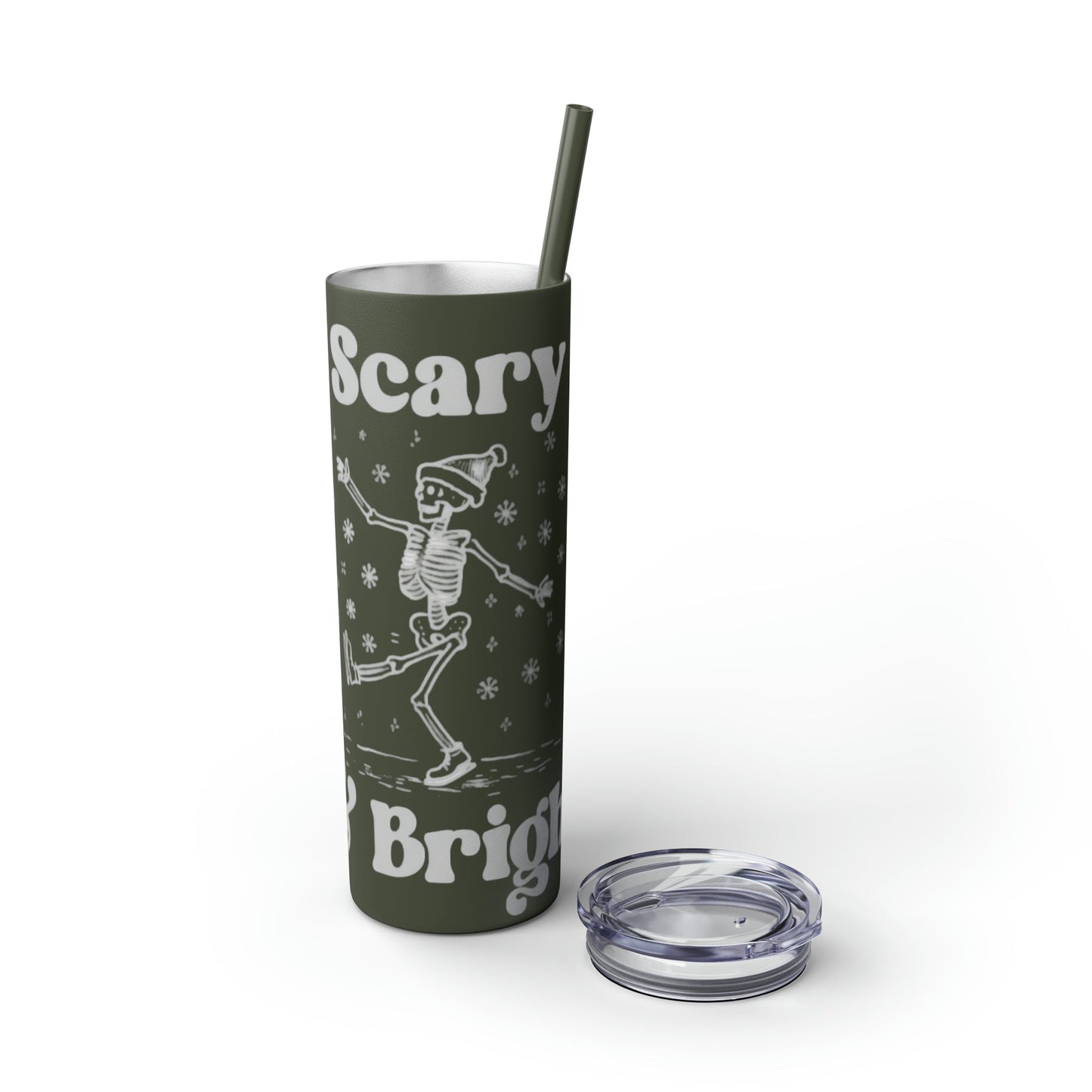 Scary and Bright Skinny Tumbler with Straw, 20ozMugVTZdesignsGlossyGlitter Iceberg20oz20 ozBottles & Tumblerschristmas