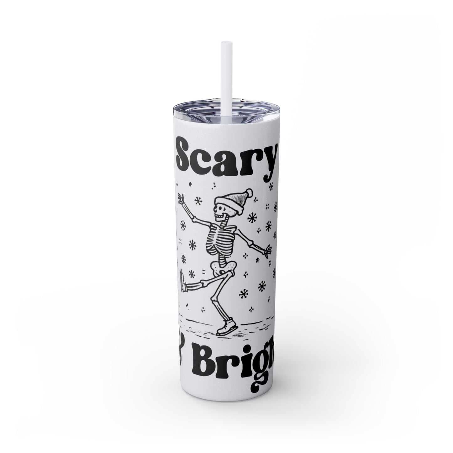 Scary and Bright Skinny Tumbler with Straw, 20ozMugVTZdesignsGlossyGlitter Iceberg20oz20 ozBottles & Tumblerschristmas
