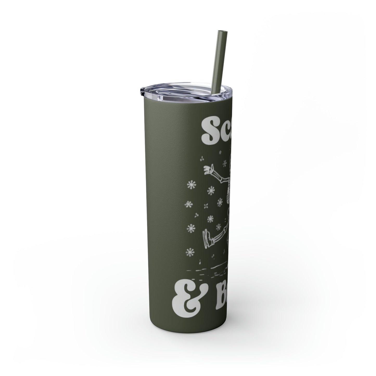 Scary and Bright Skinny Tumbler with Straw, 20ozMugVTZdesignsGlossyGlitter Iceberg20oz20 ozBottles & Tumblerschristmas
