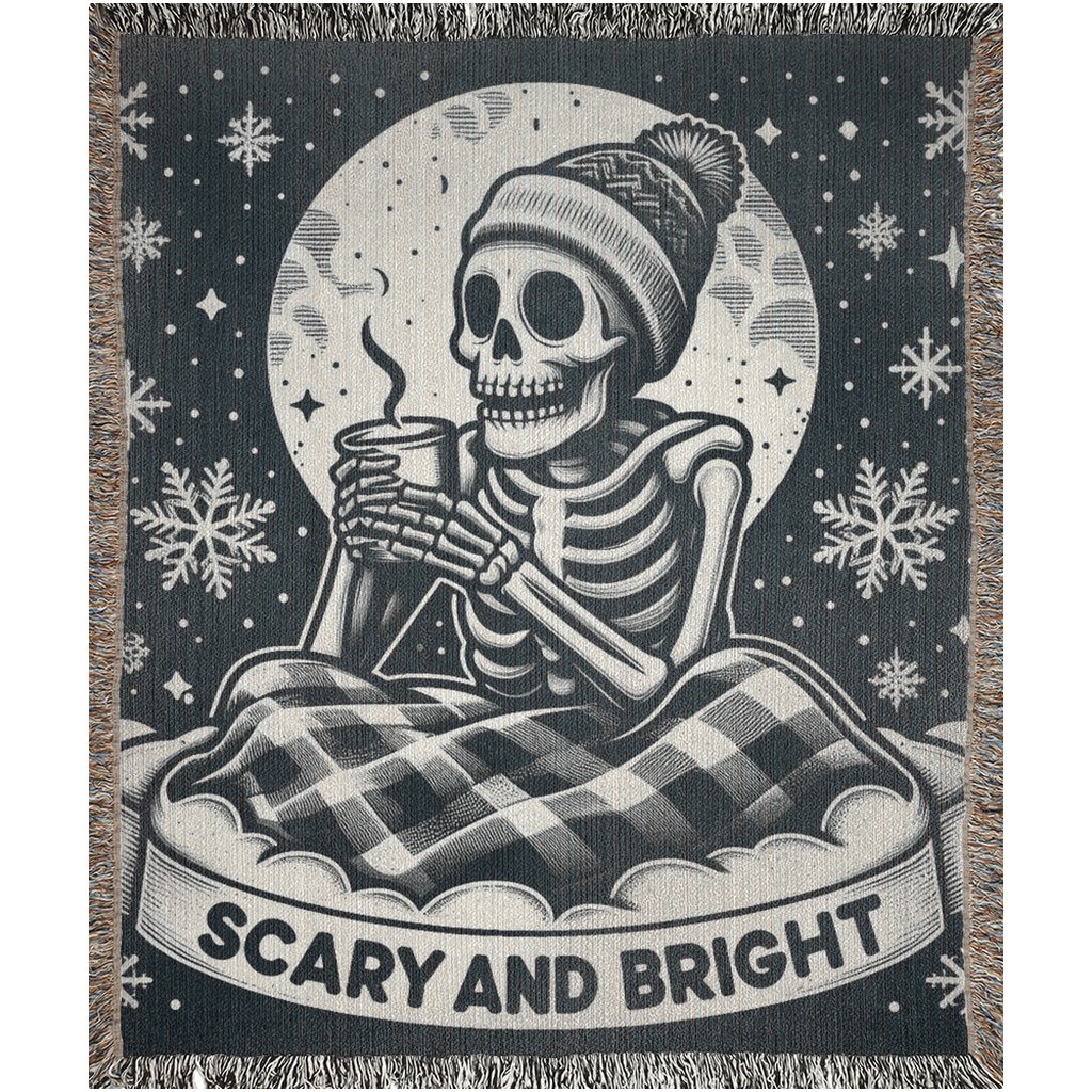 Scary and Bright Woven Blanket Tapestry ThrowblanketVTZdesigns50x60 inchGraphicsblanketblanketschristmas