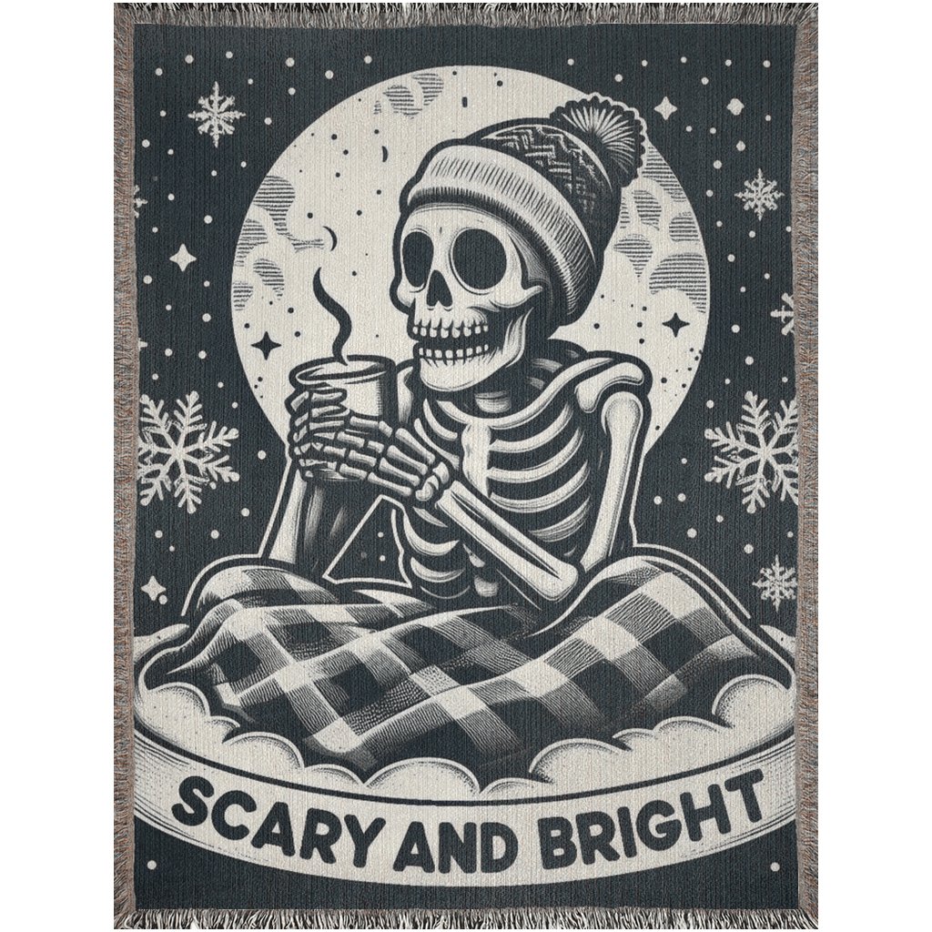 Scary and Bright Woven Blanket Tapestry ThrowblanketVTZdesigns60x80 inchGraphicsblanketblanketschristmas