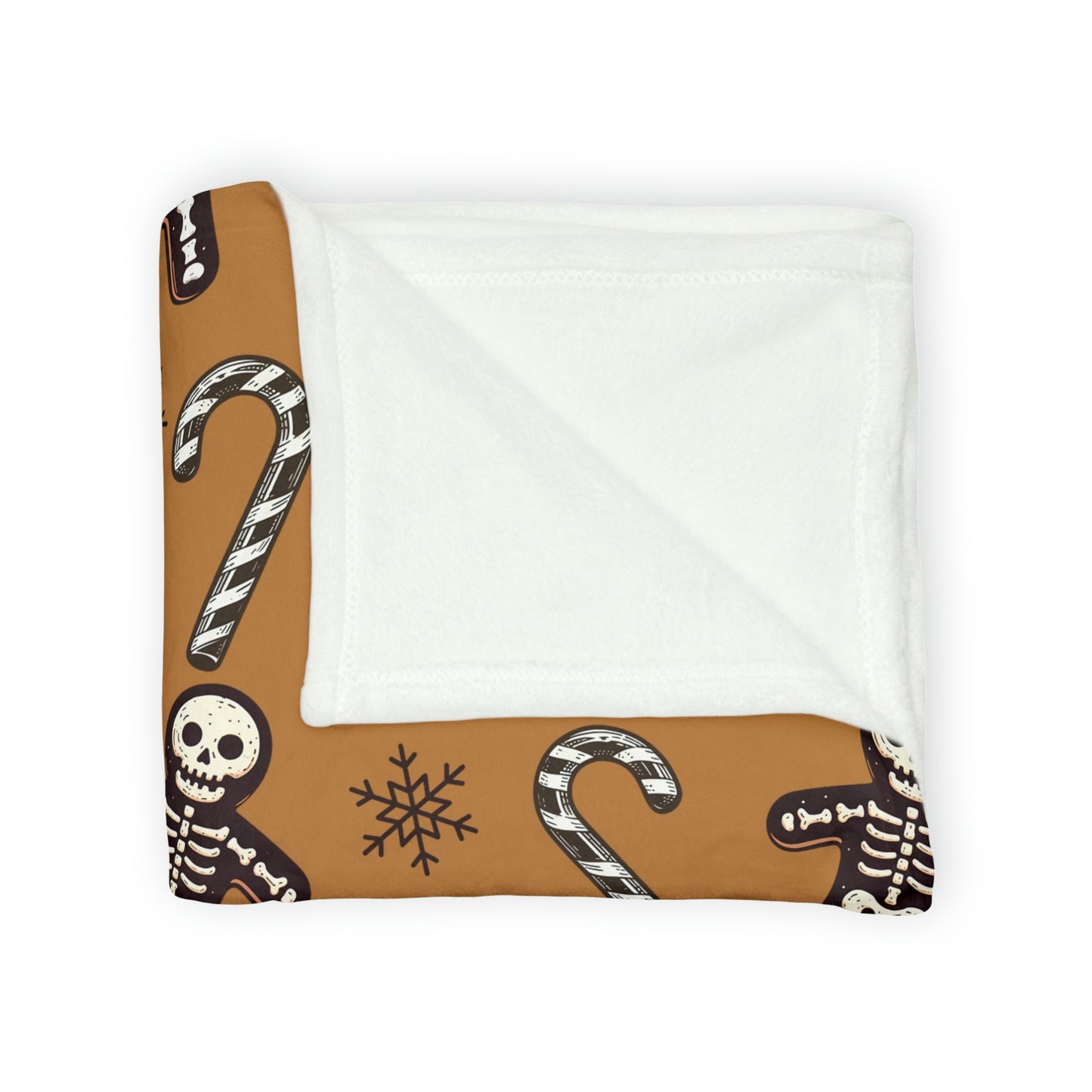 Skeleton Gingerbread Man BlanketHome DecorVTZdesigns50" × 60"BedBeddingblack