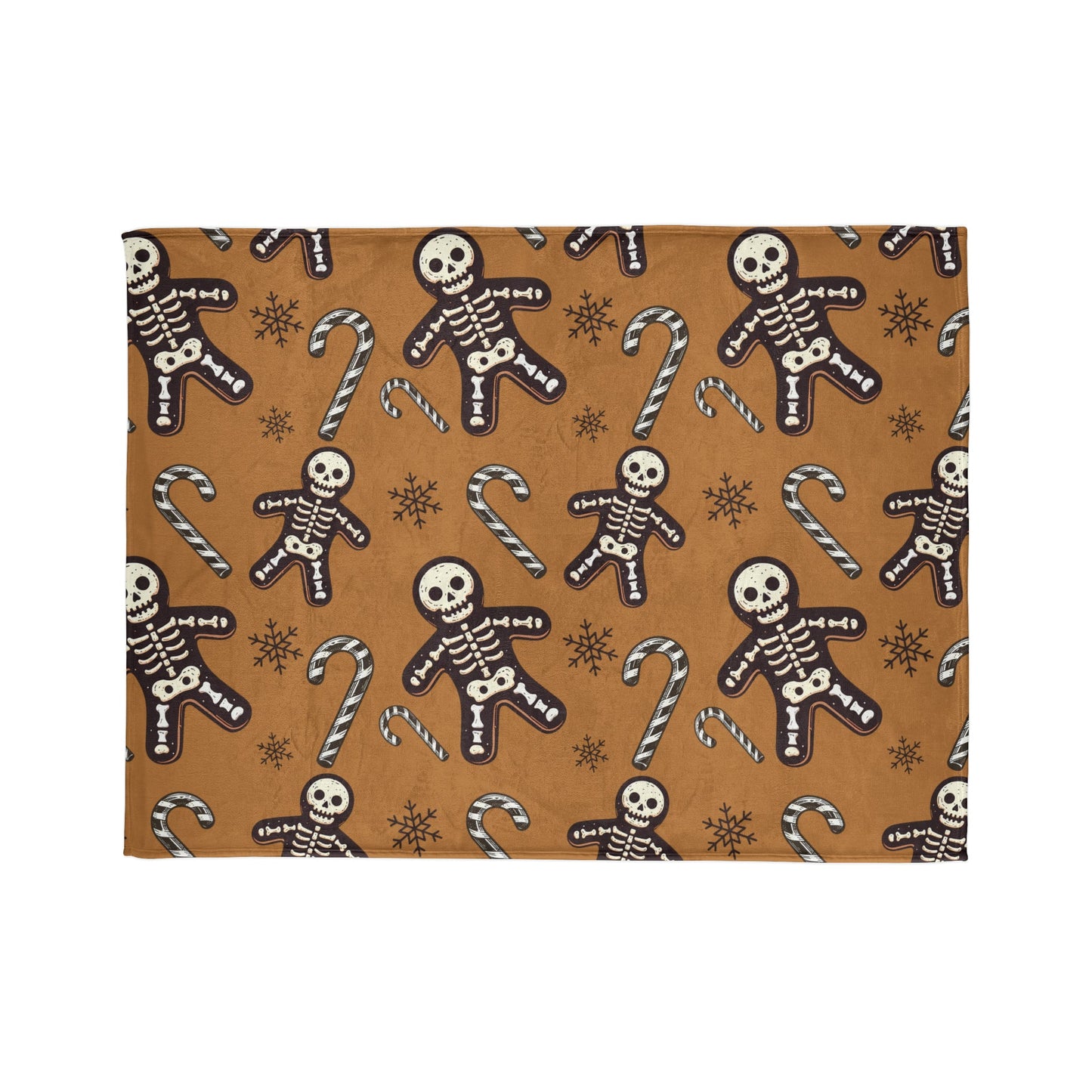Skeleton Gingerbread Man BlanketHome DecorVTZdesigns50" × 60"BedBeddingblack