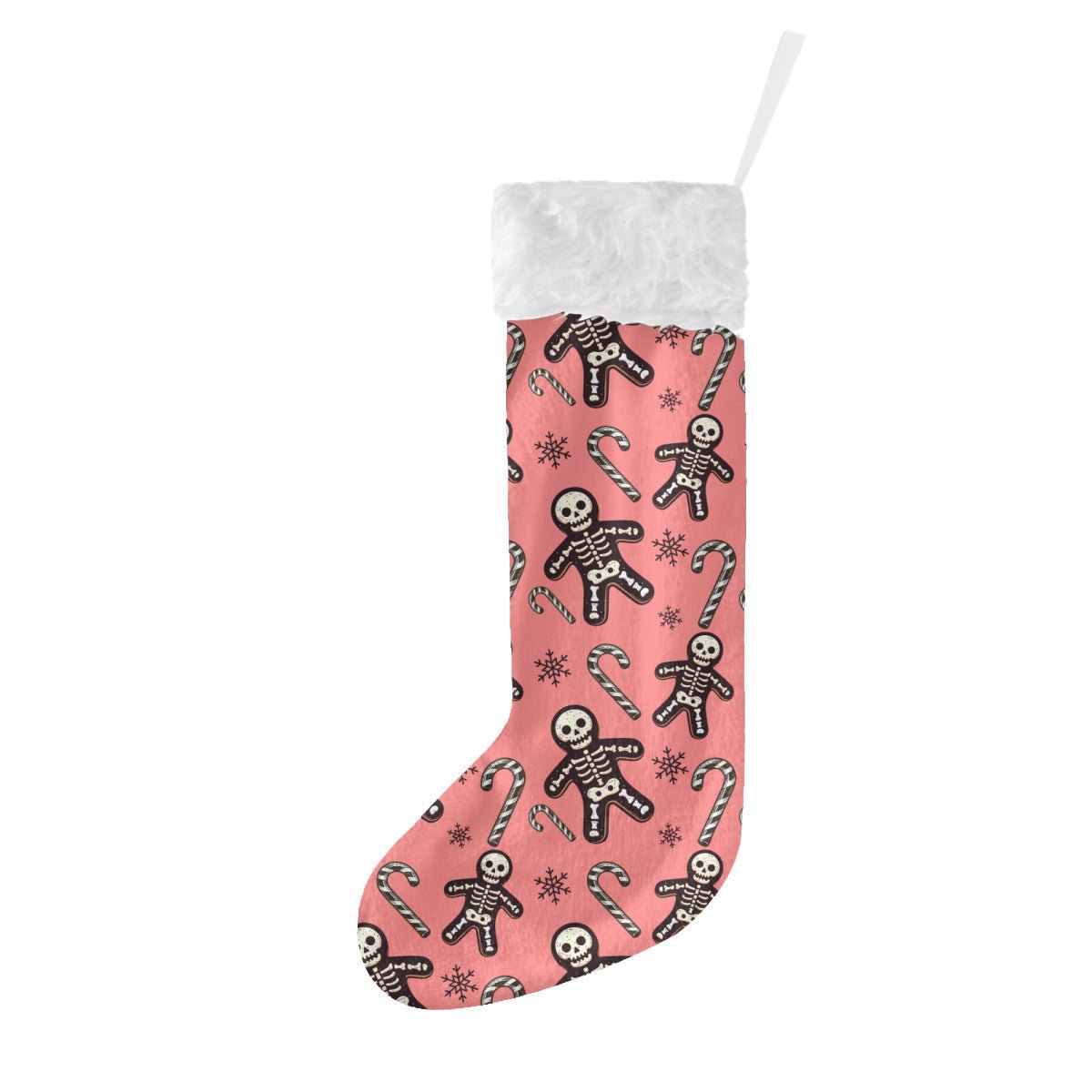 Skeleton Gingerbread Men and Candy Canes Christmas StockingAll Over PrintsVTZdesignsWhiteOne Sizechristmascreepmasgoth