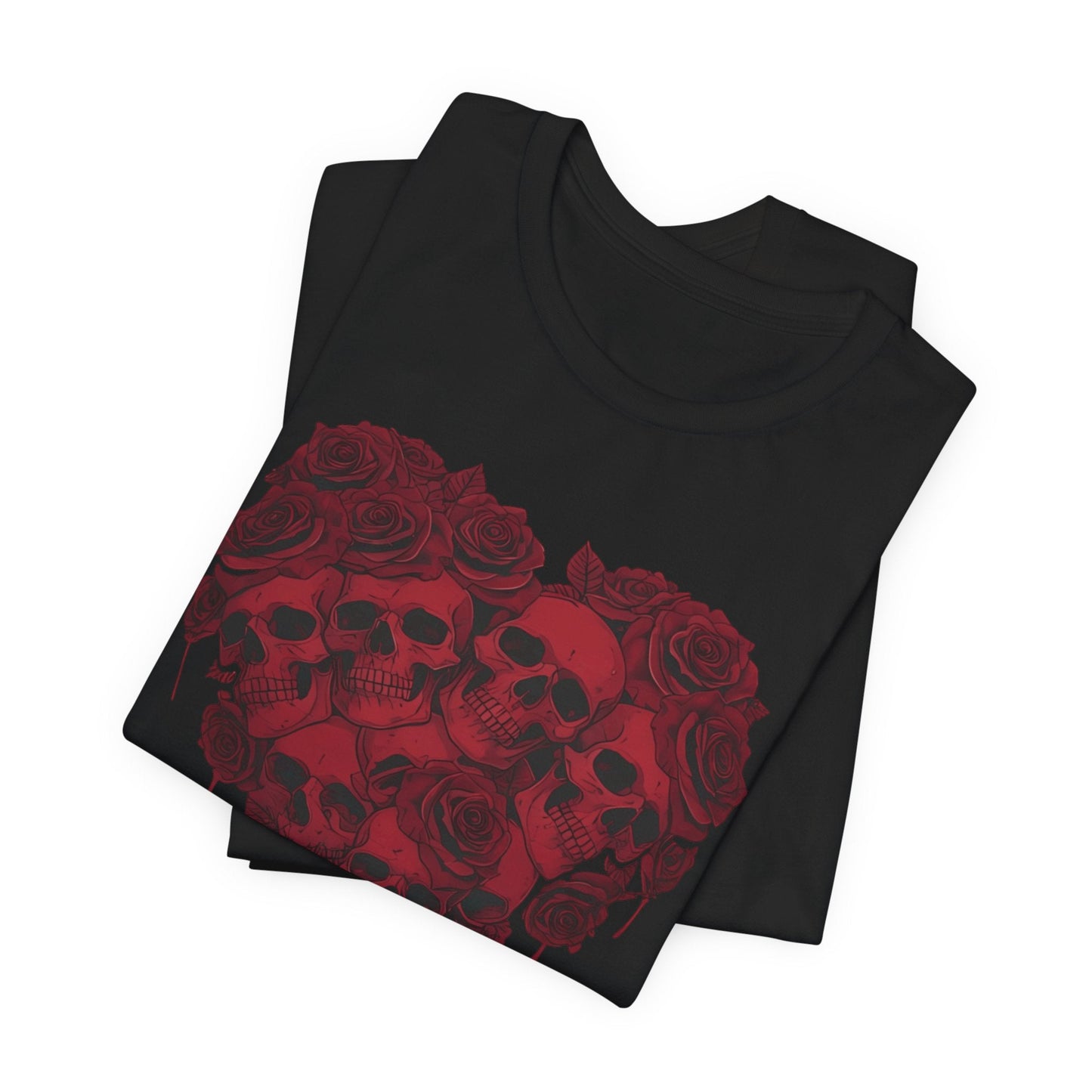 Skulls and Roses Heart Tee ShirtT-ShirtVTZdesignsBlackXSclothingCottongothic