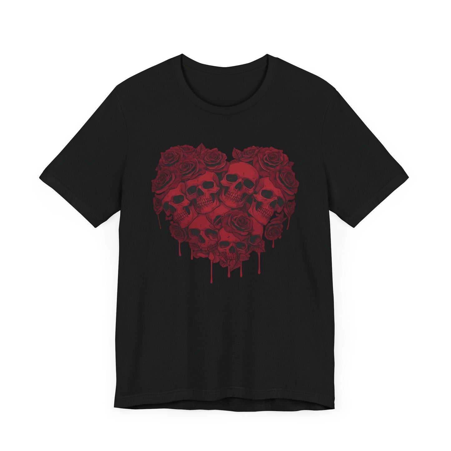 Skulls and Roses Heart Tee ShirtT-ShirtVTZdesignsBlackXSclothingCottongothic