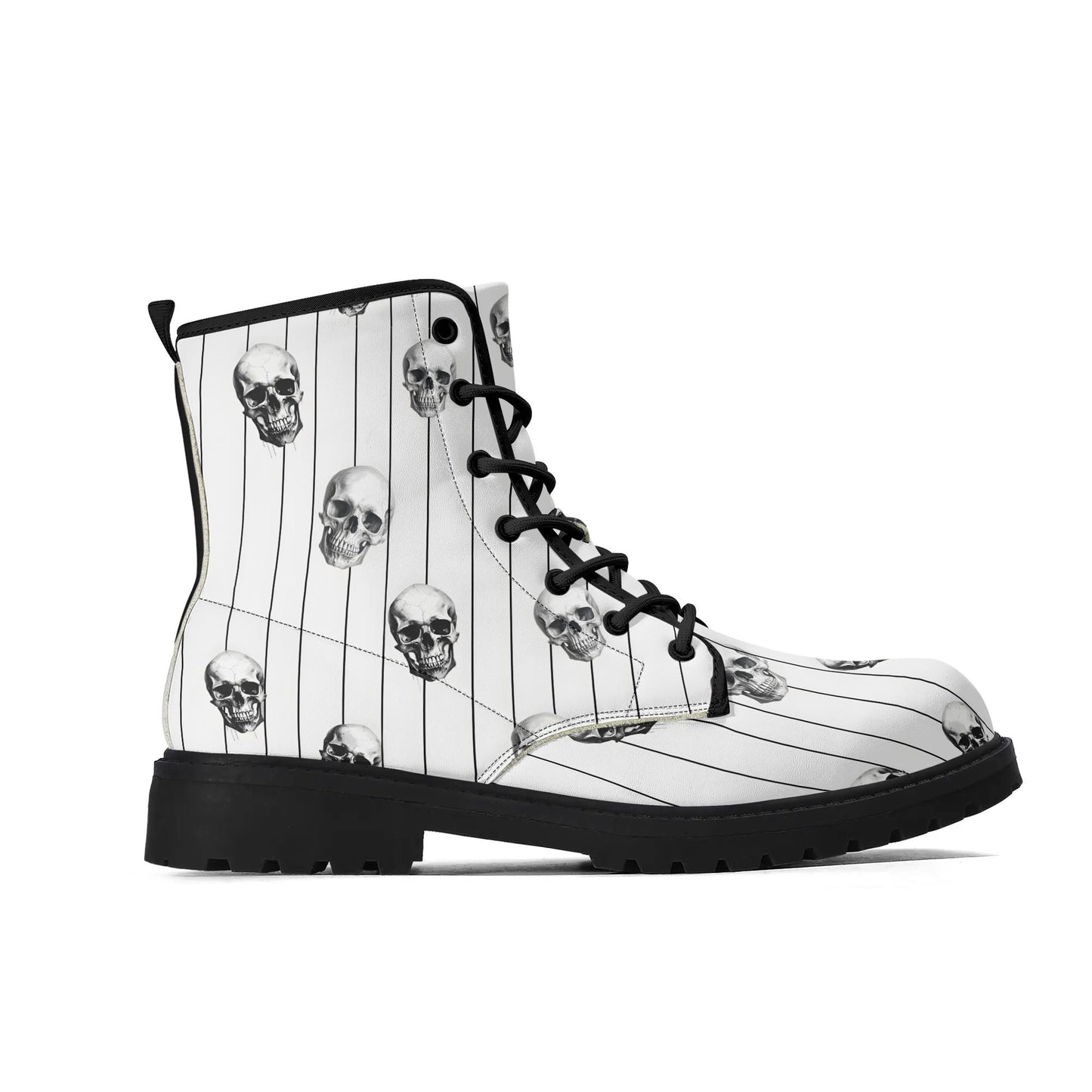 Skulls and Stripes Leather BootsShoesVTZdesignsUS5 (EU35)bootscombatcombat boots