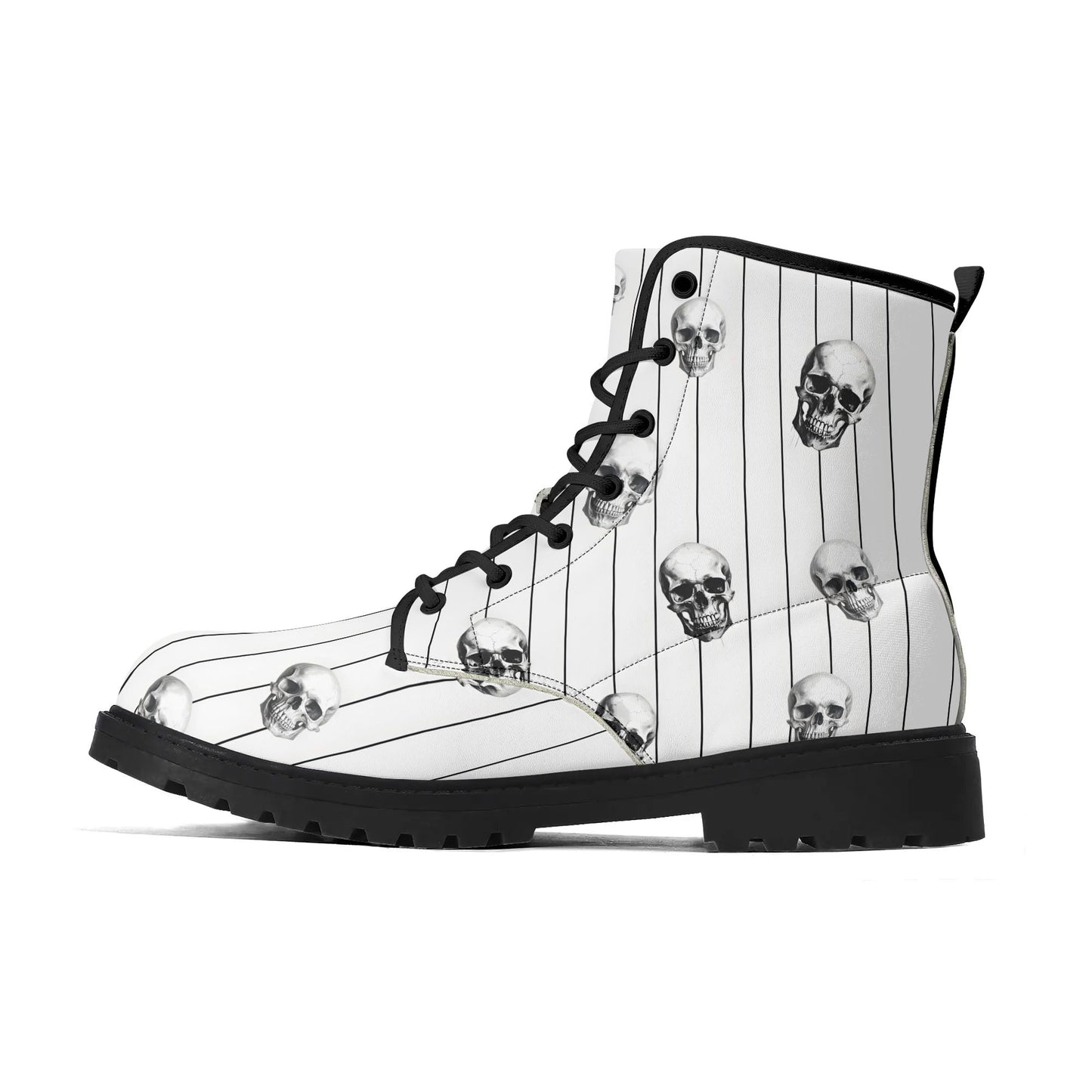 Skulls and Stripes Leather BootsShoesVTZdesignsUS5 (EU35)bootscombatcombat boots