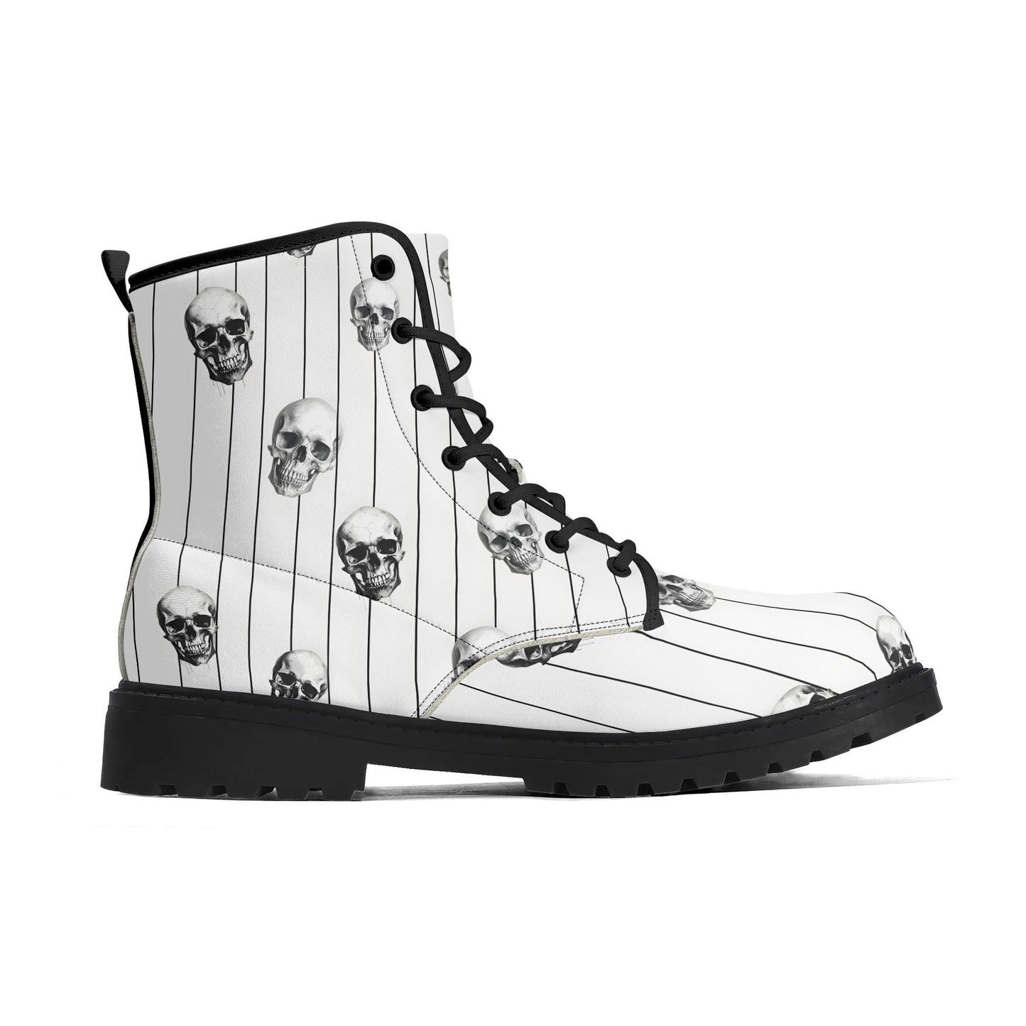 Skulls and Stripes Leather BootsShoesVTZdesignsUS5 (EU35)bootscombatcombat boots