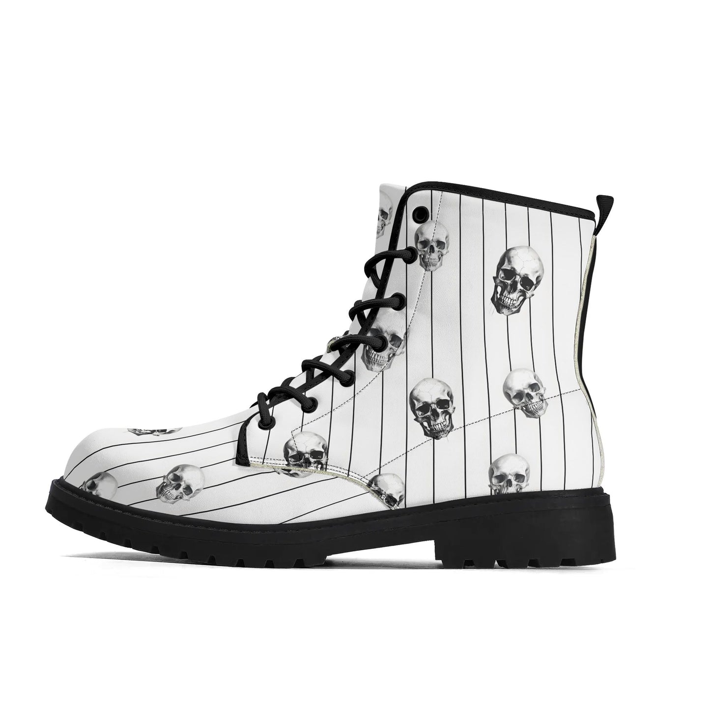 Skulls and Stripes Leather BootsShoesVTZdesignsUS5 (EU35)bootscombatcombat boots