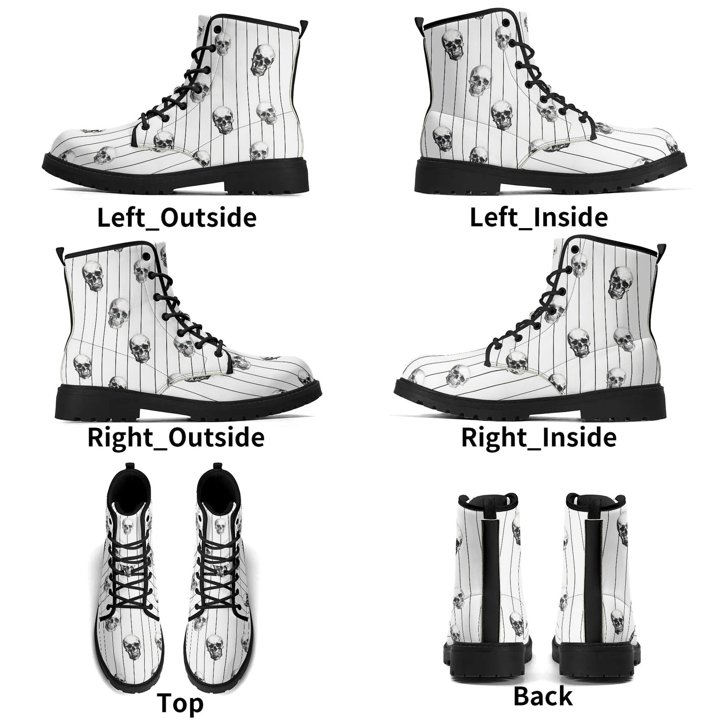 Skulls and Stripes Leather BootsShoesVTZdesignsUS5 (EU35)bootscombatcombat boots