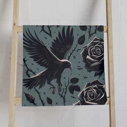 Rose Thorns and Raven Hand Towel