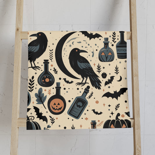 Witchy Halloween Print Hand Towel