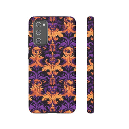 Purple and Orange Damask Tough Case for iPhone Samsung Google Phone