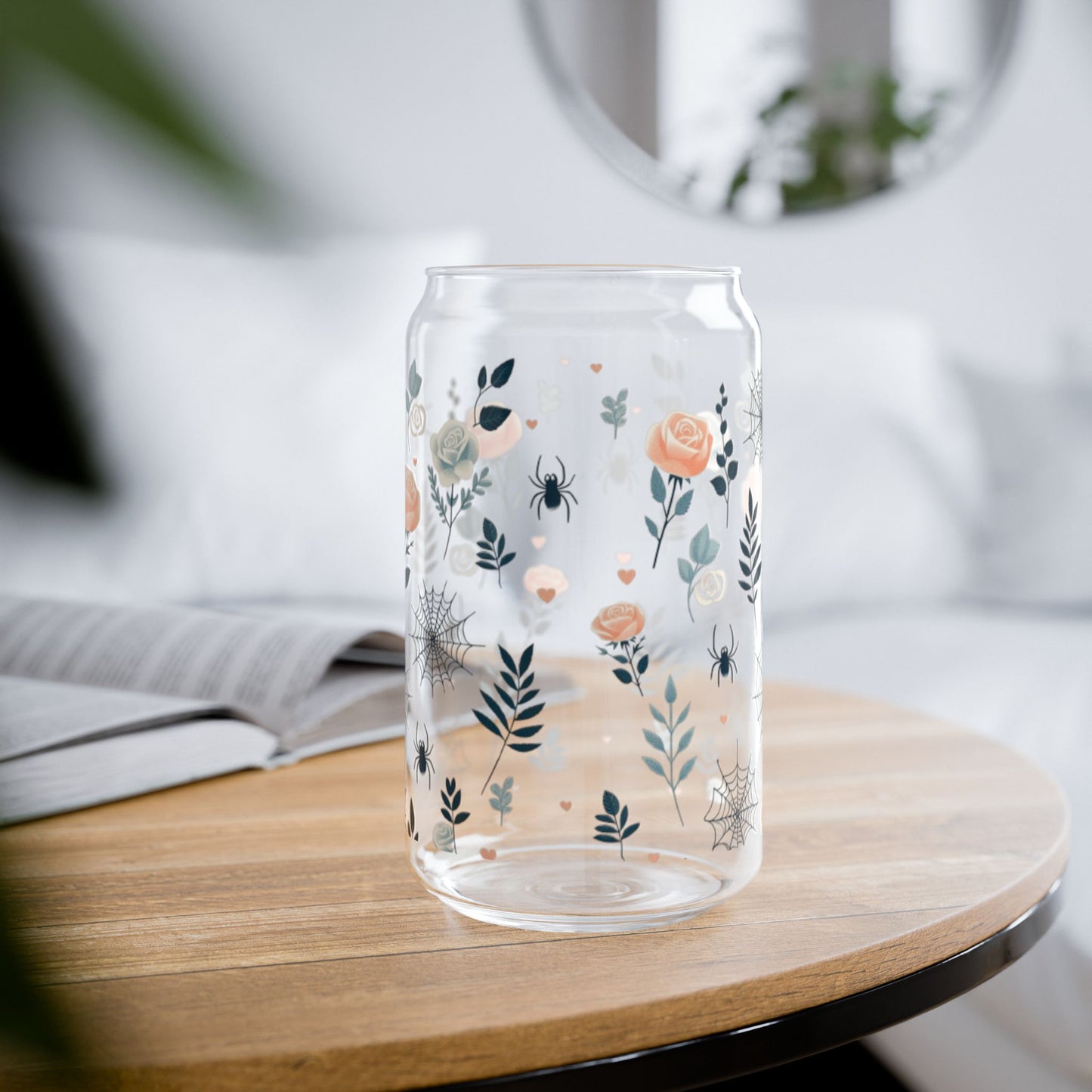 Spiders and Roses Sipper Glass