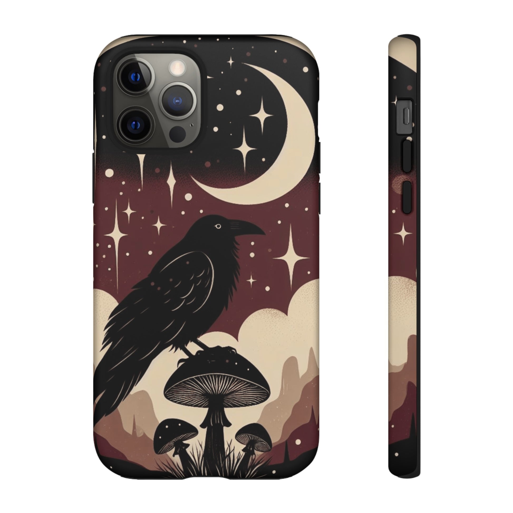 Raven On Mushroom Tough Phone Case For iPhone Samsung GooglePhone CaseVTZdesignsiPhone 12 ProMatteAccessoriescottage corecottagecore