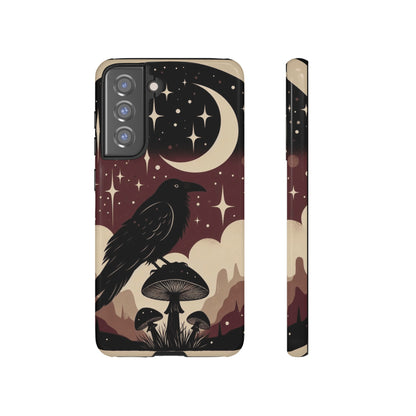 Raven On Mushroom Tough Phone Case For iPhone Samsung GooglePhone CaseVTZdesignsSamsung Galaxy S21 FEGlossyAccessoriescottage corecottagecore