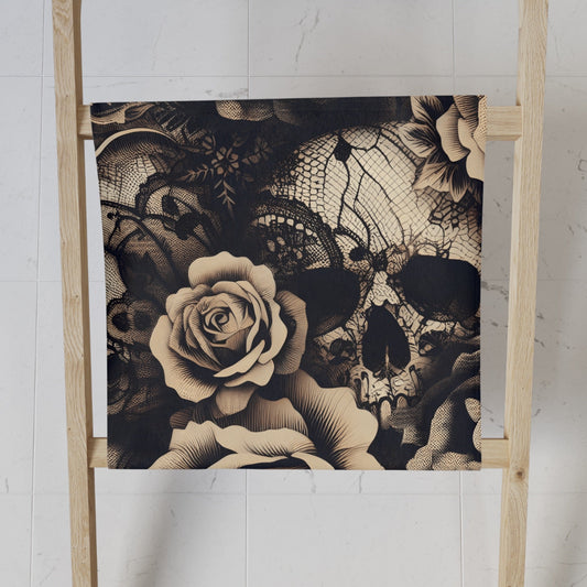 Lace Skulls and Roses Hand Towel