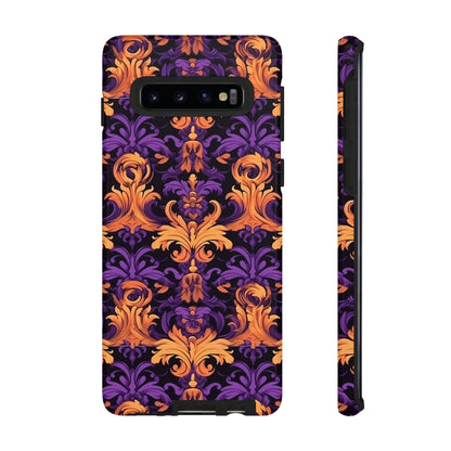 Purple and Orange Damask Tough Case for iPhone Samsung Google PhonePhone CaseVTZdesignsSamsung Galaxy S10GlossyAccessoriesbaroqueGlossy