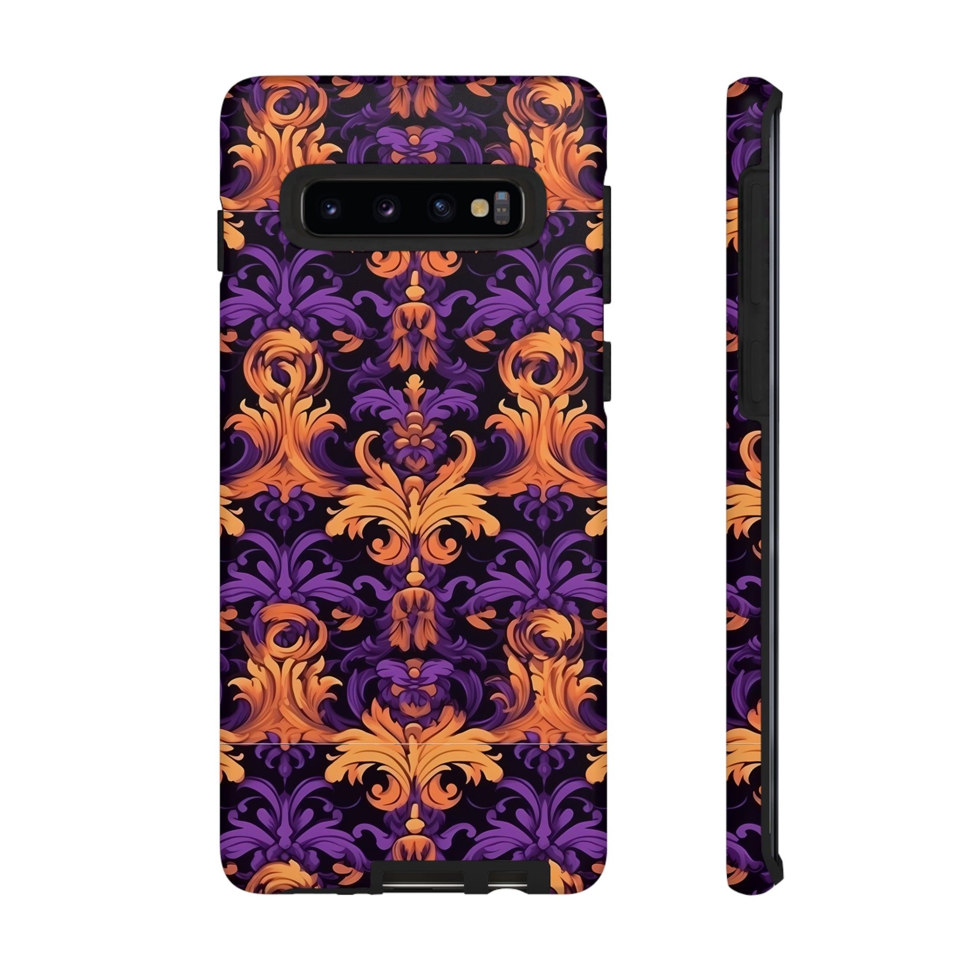 Purple and Orange Damask Tough Case for iPhone Samsung Google PhonePhone CaseVTZdesignsSamsung Galaxy S10MatteAccessoriesbaroqueGlossy