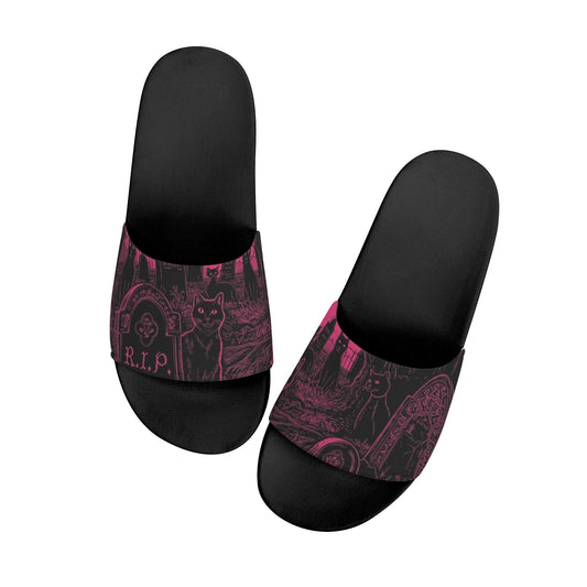 Cats in Graveyard Slide Sandals