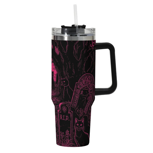 Black Cats in Graveyard 40oz Tumbler