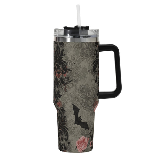 Damask Bats and Roses 40oz Tumbler