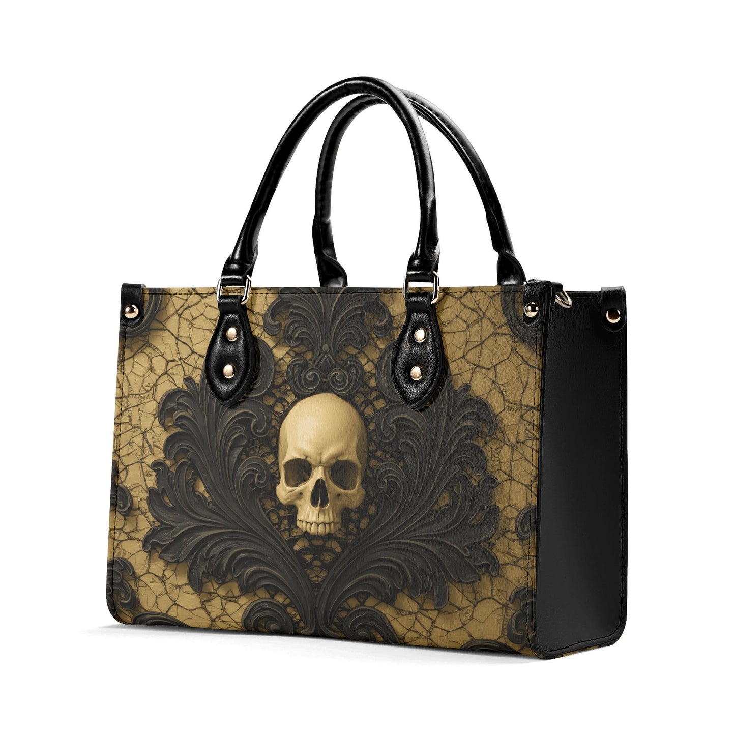 Baroque Damask Skull Handbag