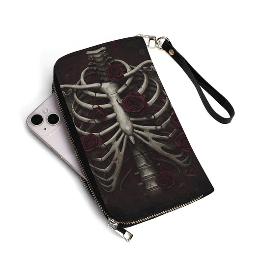 Skeleton Torso with Roses Wallet